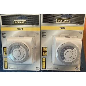 Defiant Indoor Big‎ Button Timer, Indoor Plug-In 24 Hour Programmable - Set Of 2